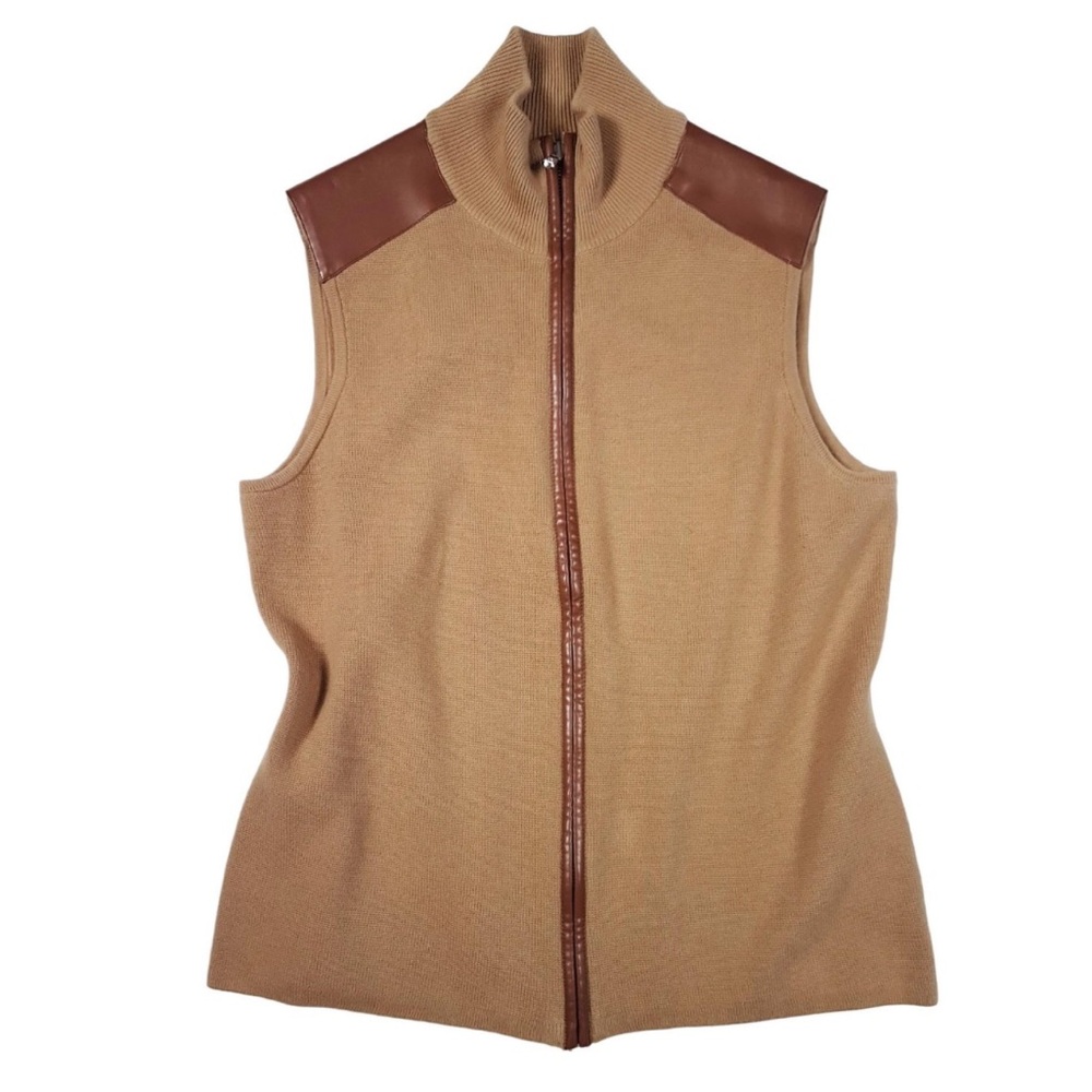LAUREN Ralph Lauren Vintage Ribbed Cotton Vest | Size: M | Color: Tan / Beige